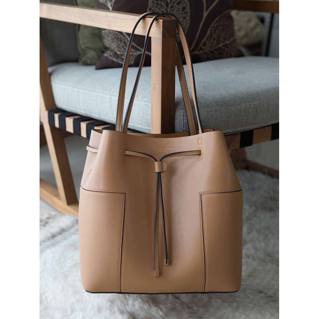 Tory Burch T Block Bucket Bag Authentic w receipt