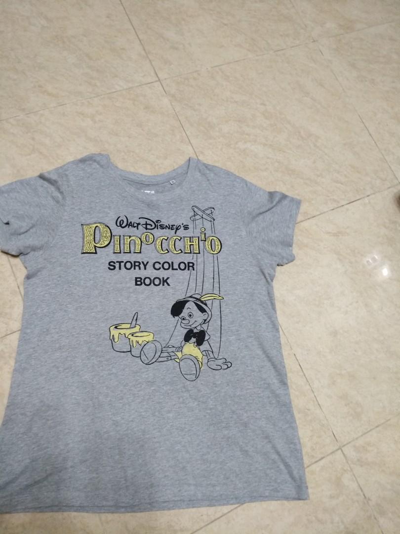 Uniqlo Disney Graphic Tee Shirt XL Pinocchio, Women's Fashion ...