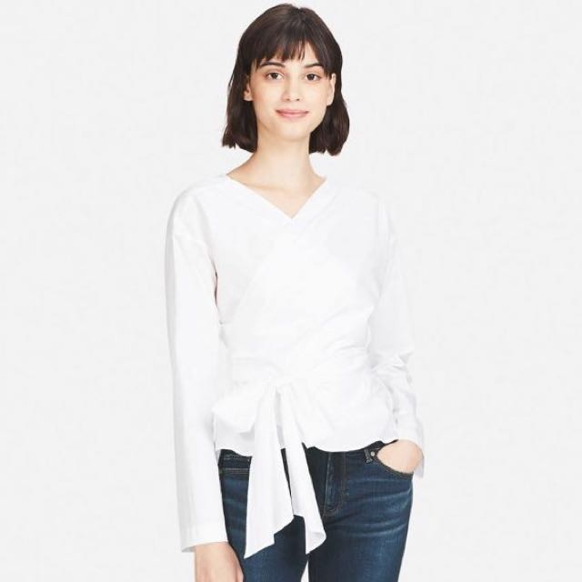uniqlo wrap blouse
