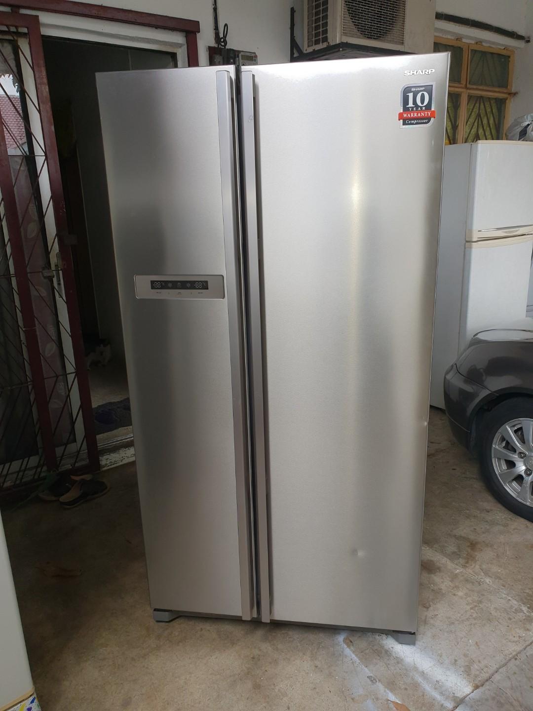 Used Sharp Side By Side 2 Doors Fridge Peti Ais Refrigerator Peti Sejuk 577 Litres In Good Condition Kitchen Appliances On Carousell