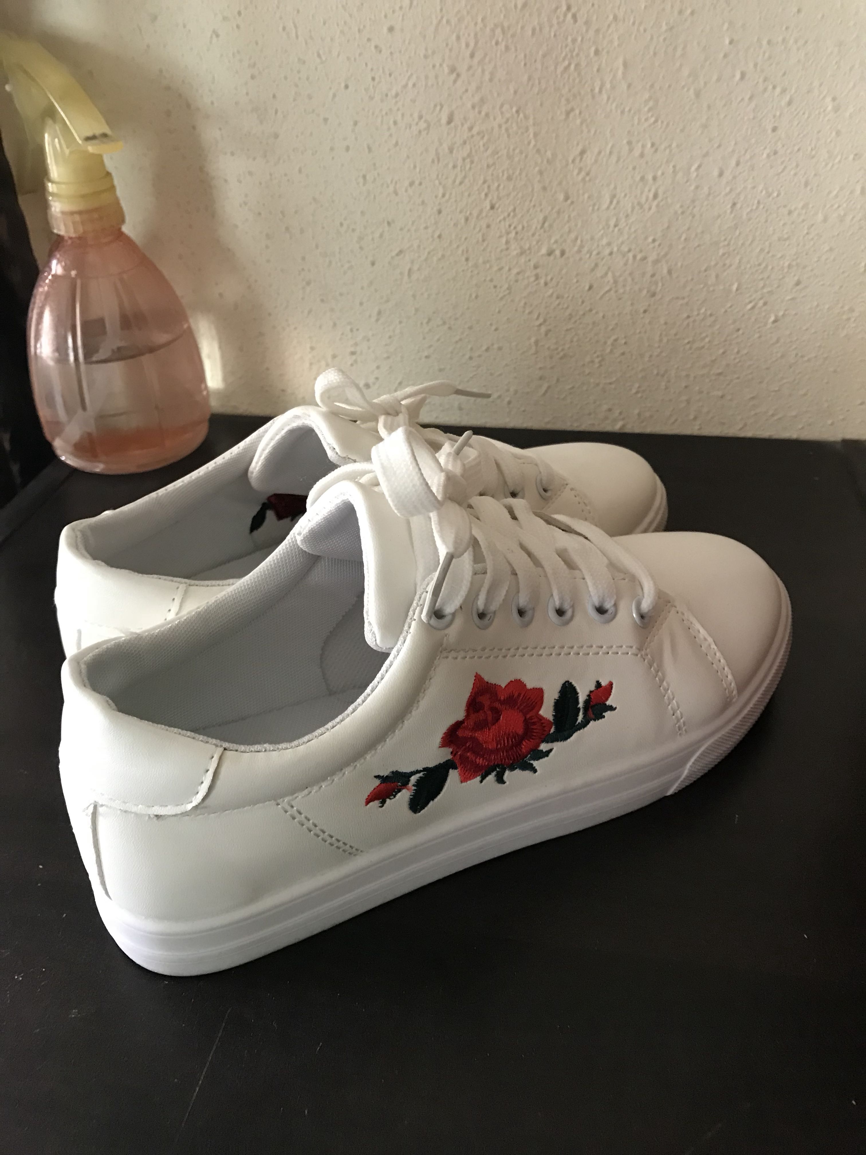 white floral sneakers