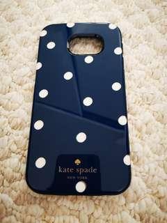 Samsung Galaxy S6 Edge Kate Spade Phone Case - Navy & White Polka Dot Design