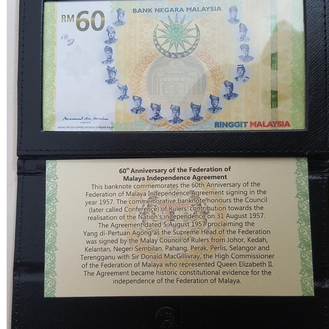 60th Anniversary Malaysia 60 Notes, Vintage & Collectibles, Currency on ...