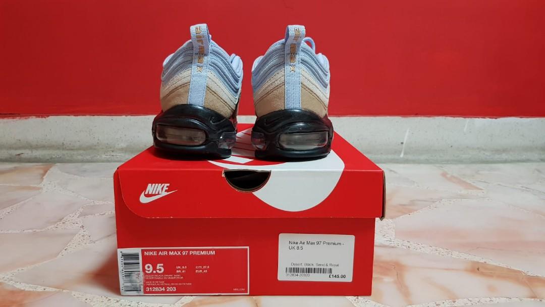 US9.5 Air Max 97 Desert Black Desert Sand Royal Tint Desert Sky