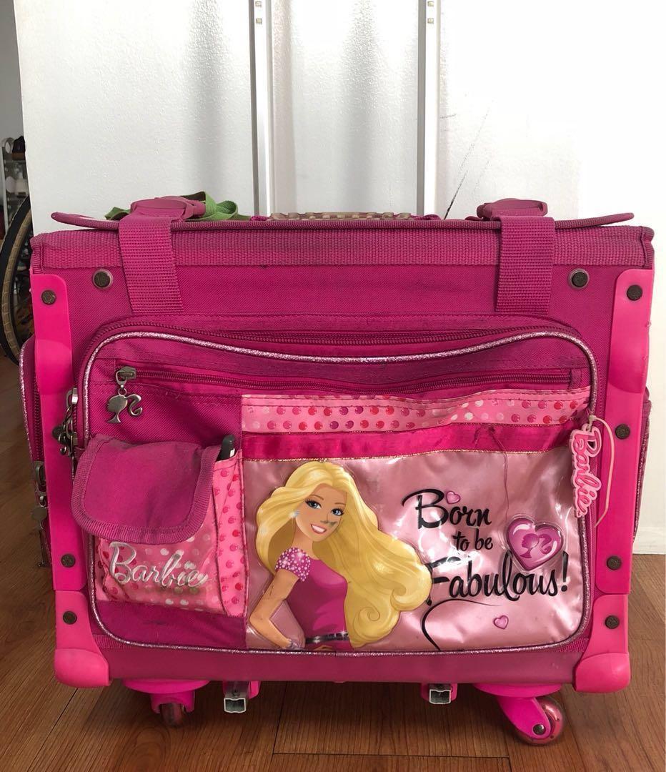 barbie school bags with trolley