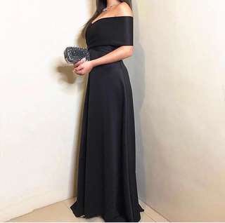 Black Off The Shoulder Gown