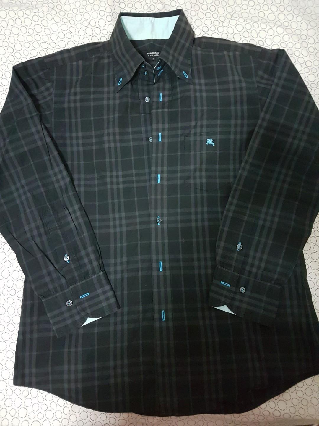 black burberry button up