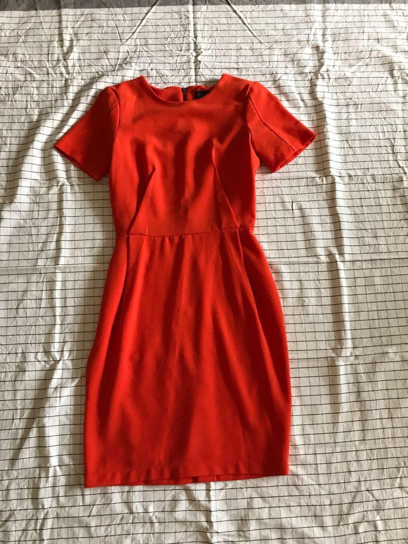 topshop burnt orange dress
