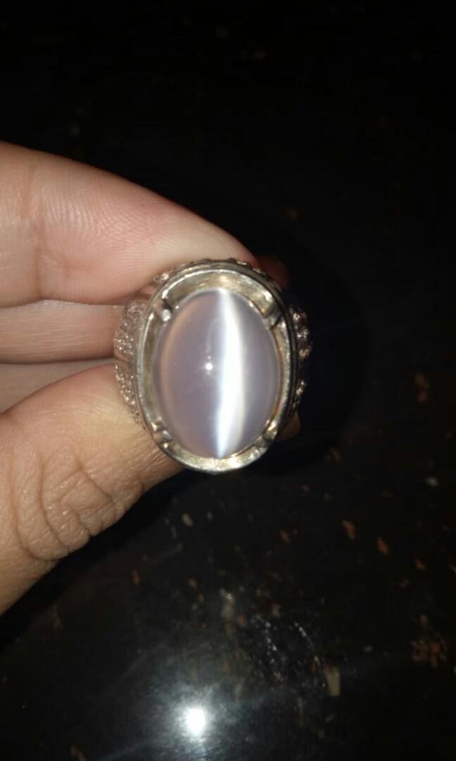 Cincin Batu Biduri Bulan Cateye Srilanka Barang Mewah Aksesoris