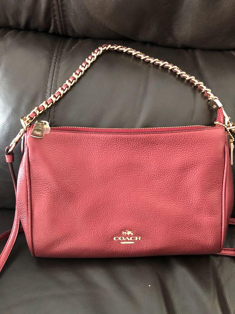 Coach Handbag Pebble Leather Carrie Crossbody