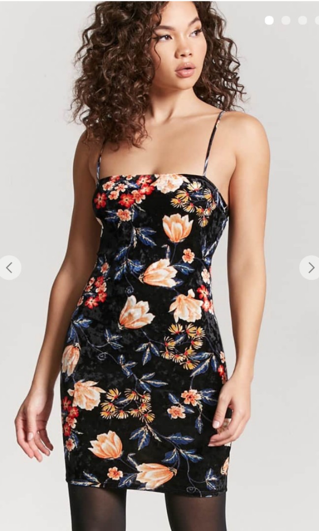 velvet floral dress