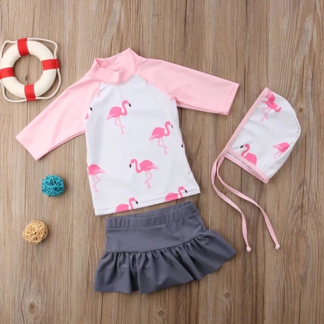 Flamingo Swimwear Set Baju Renang Anak Import Baju Renang Bayi Lucu Bayi Anak Baju Anak Perempuan Di Carousell