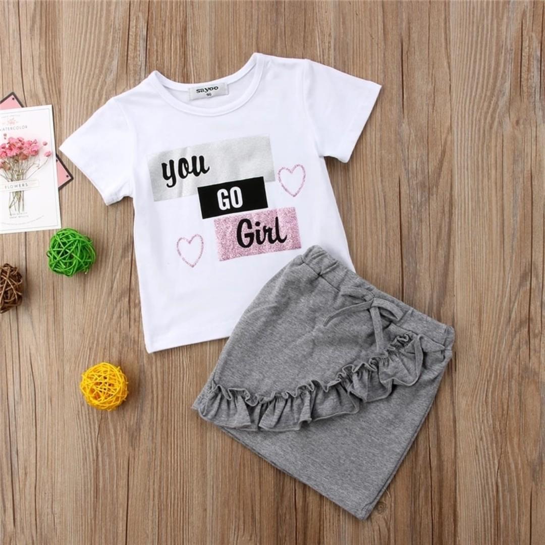 Go Girl Set Setelan Baju Anak Perempuan Lucu Baju Bayi Import Bayi Anak Baju Anak Perempuan Di Carousell
