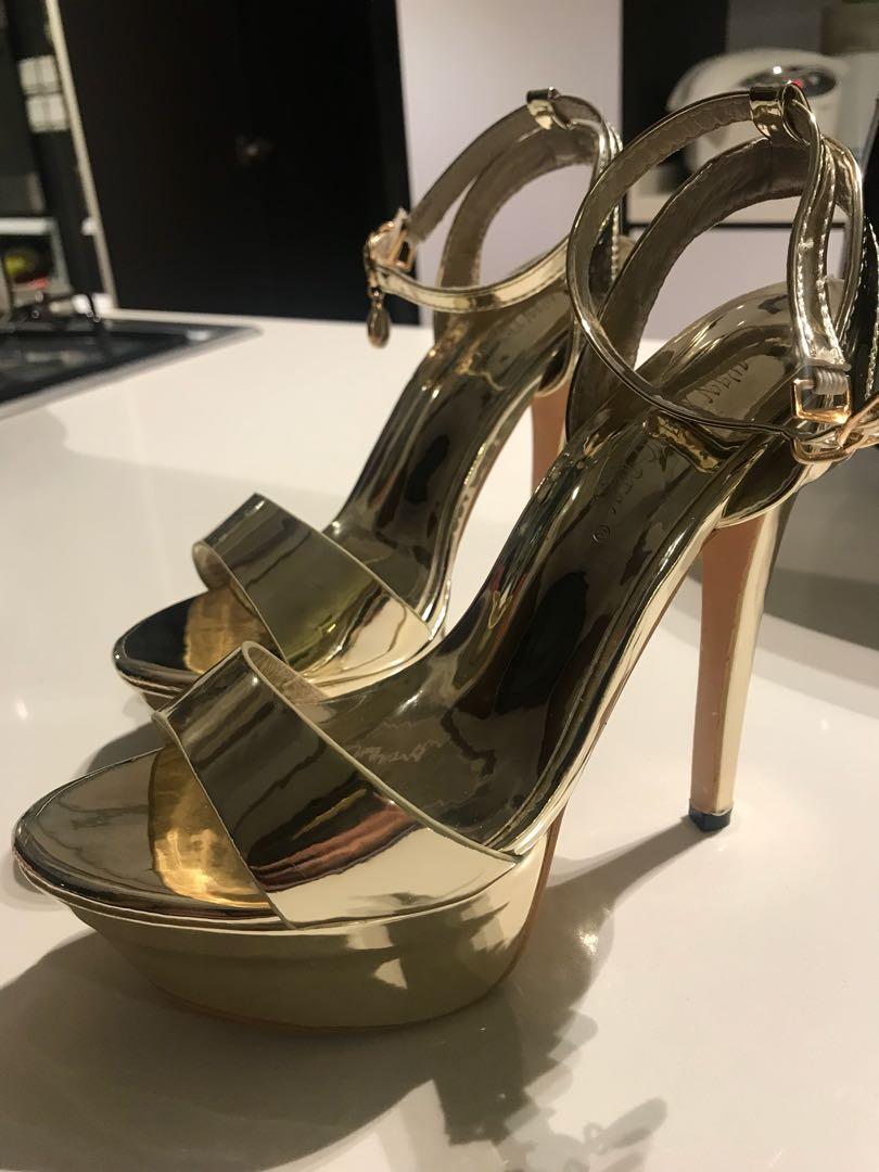 Gold sale platform stilettos