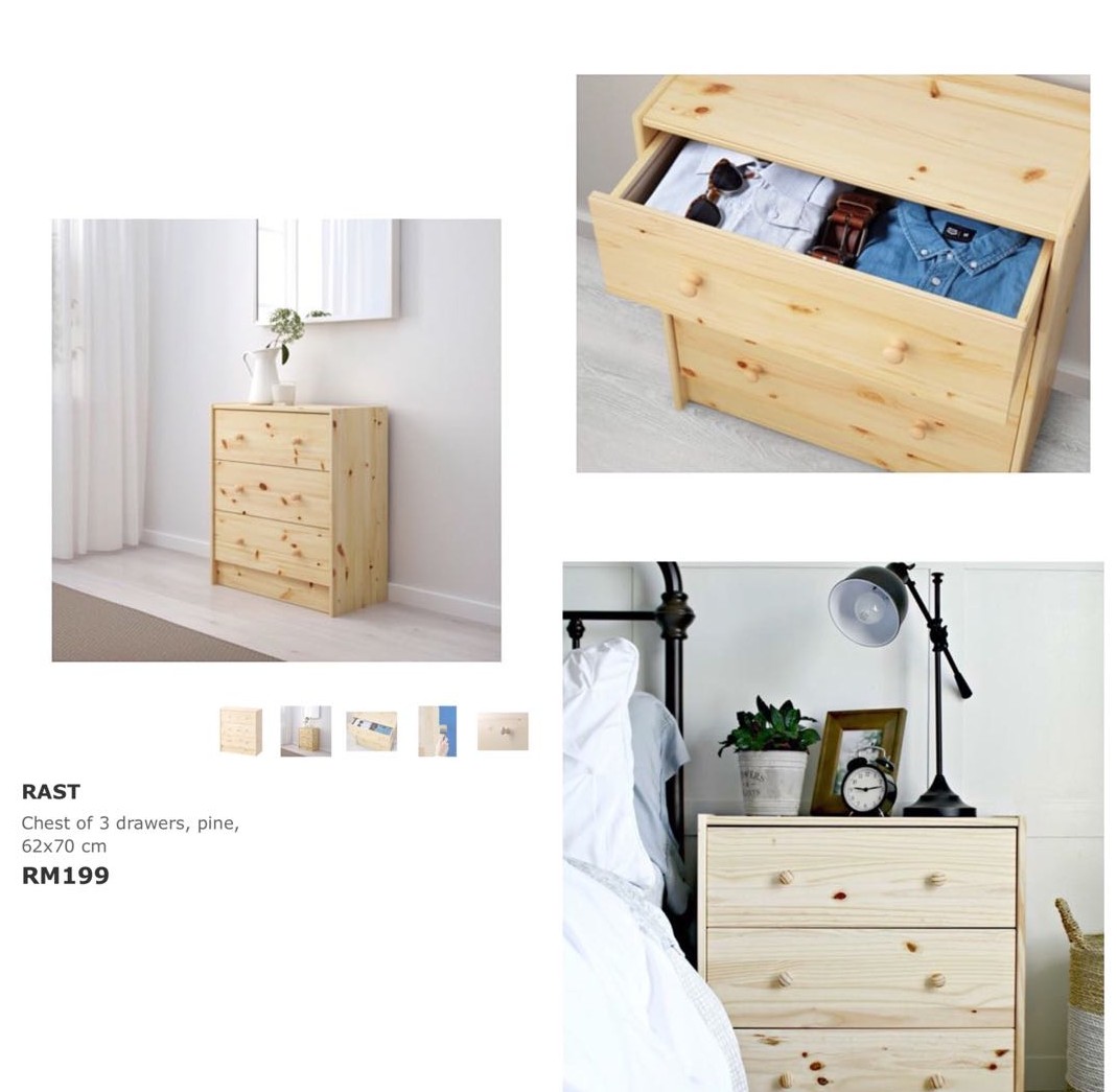 Ikea Rast Chest Of 3 Drawers Home Furniture Furniture On