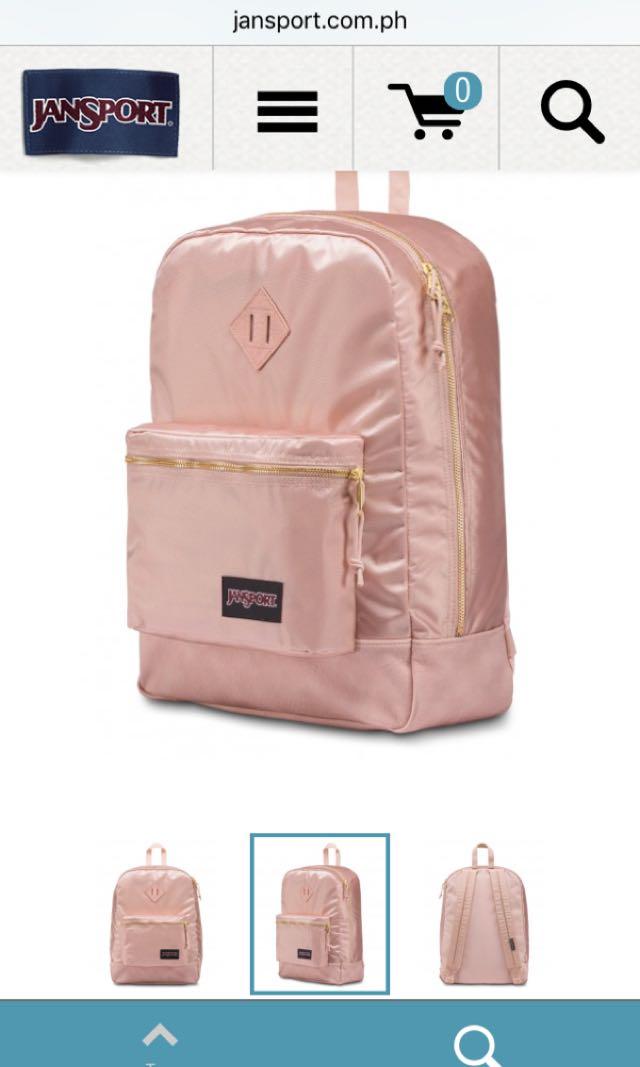 Jansport super fx rose hot sale smoke & gold backpack
