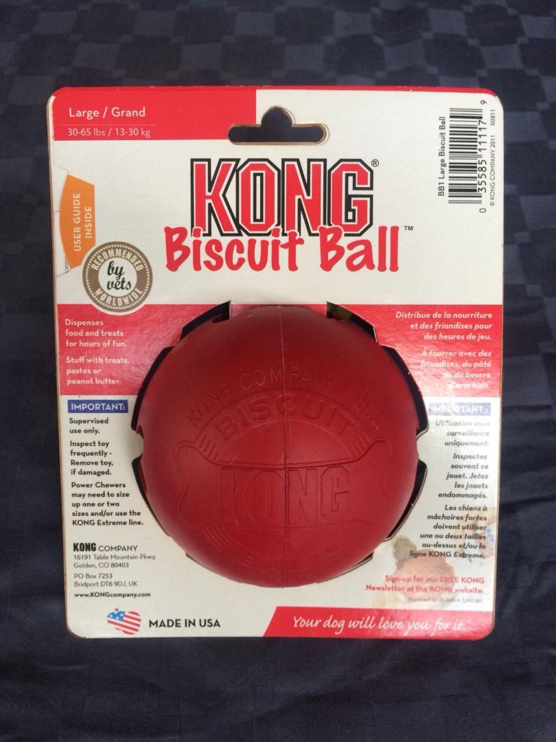 KONG Biscuit Ball Treat Toy for Medium to Large Dogs NEW Pet