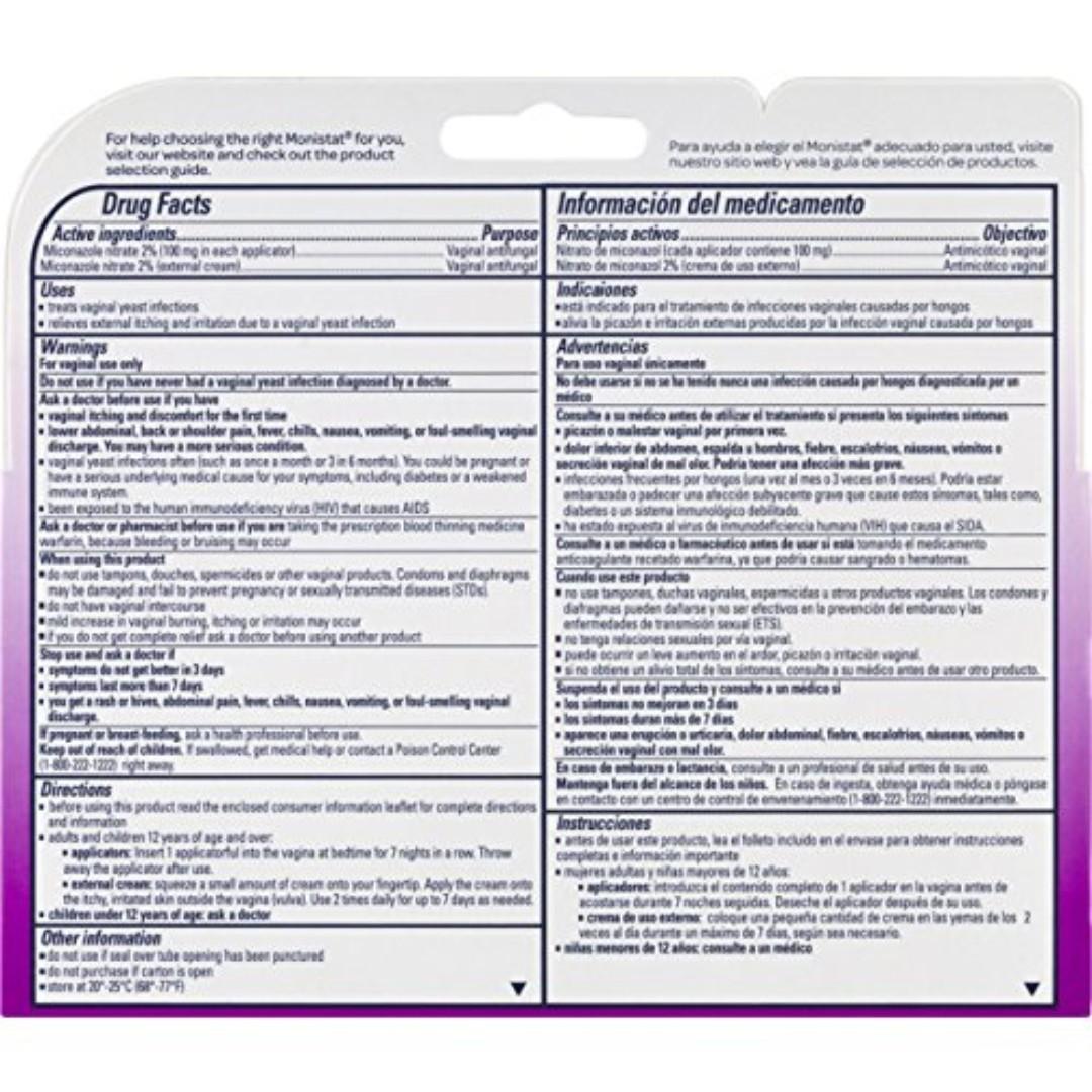 Monistat 7Day Vaginal Antifungal Cure & Itch Relief Combination Pack