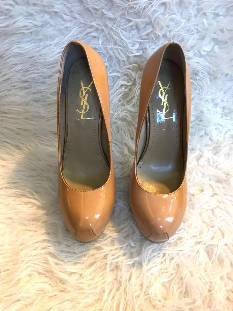 New Ysl Leather Shoes Sepatu Size 38 39 Harga Nett Fesyen Wanita Sepatu Di Carousell