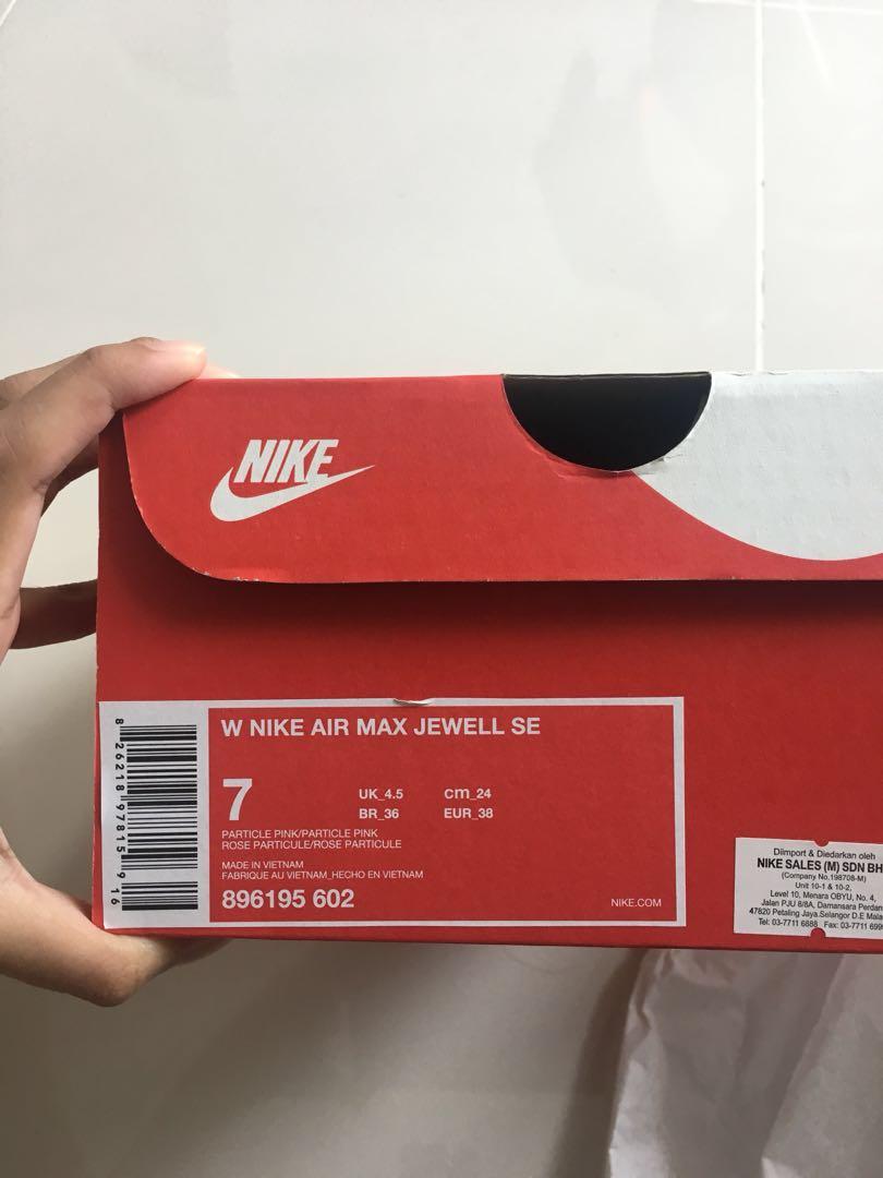 Nike air max store jewell particle pink white