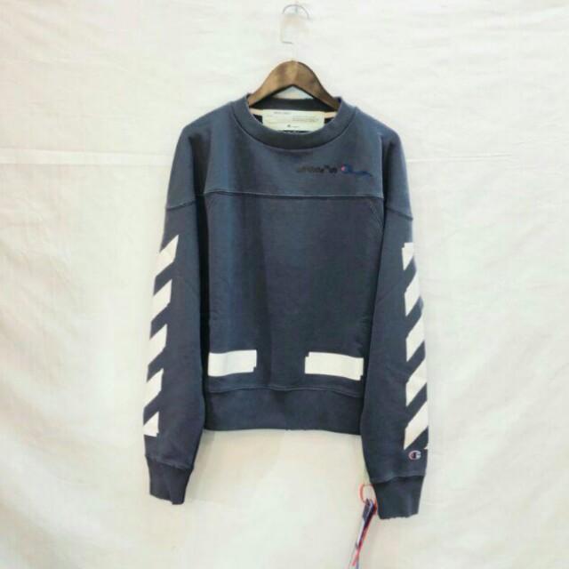 Off white hot sale champion crewneck