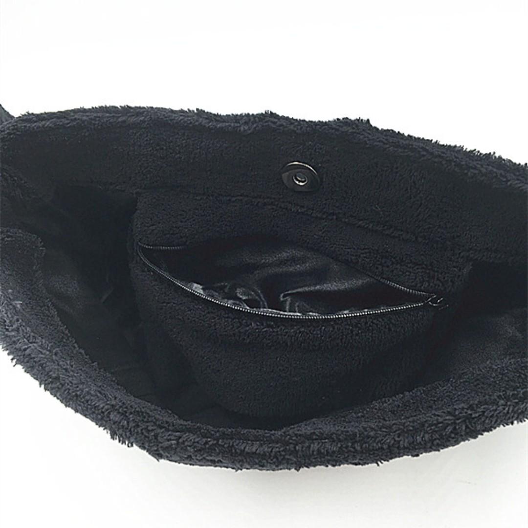 Chanel fur flap cover crossbody messenger bag cheap