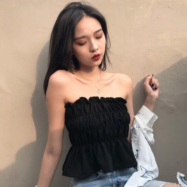 peplum tube top