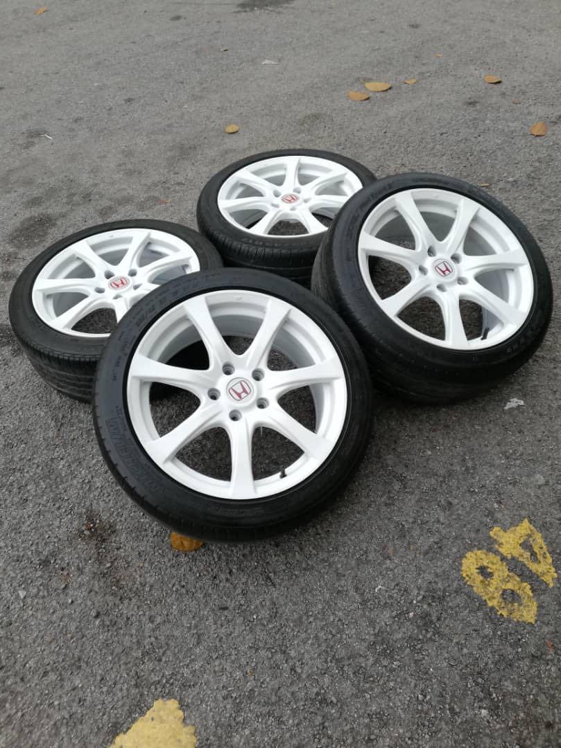 Type r 17 inch sports rim civic fd tyre 70%, Auto Accessories on Carousell
