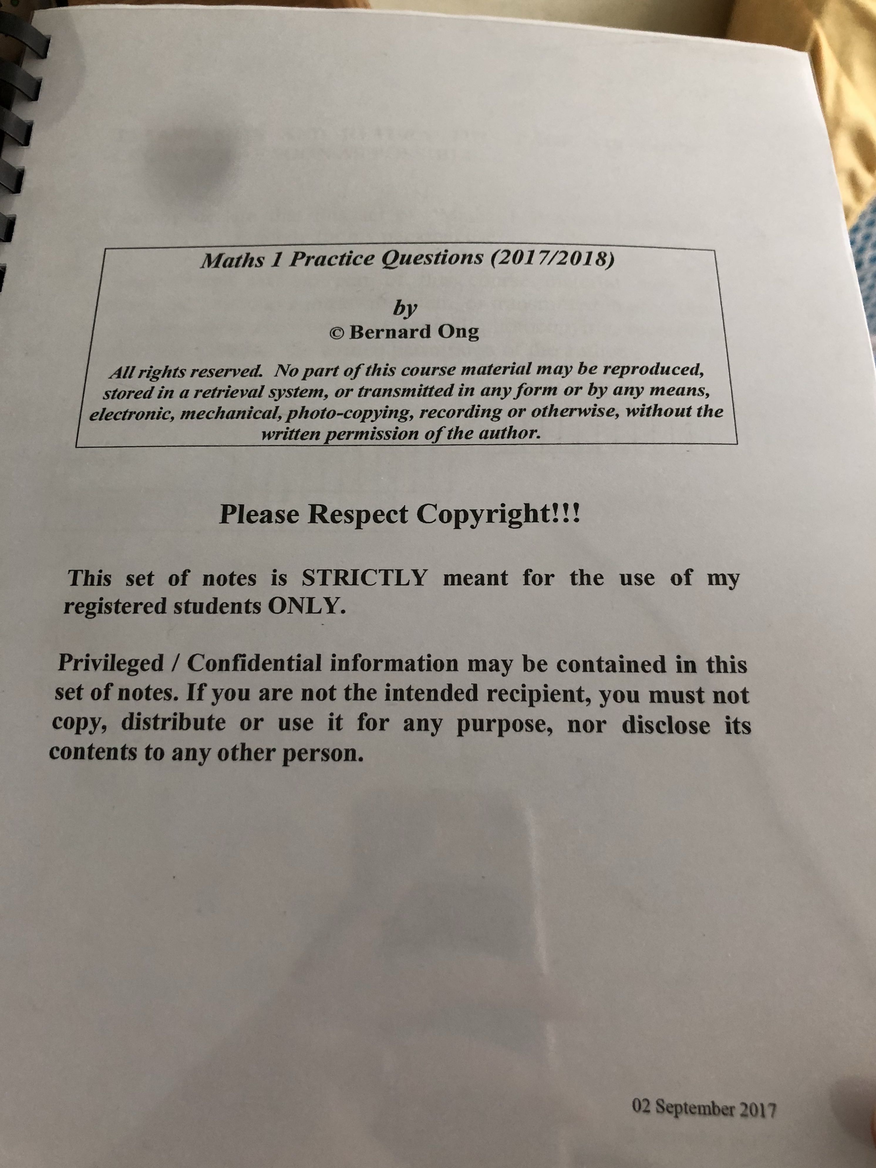 Uol Maths 1 Practice Papers Exam Papers With Solutions Books Stationery Textbooks Tertiary On Carousell