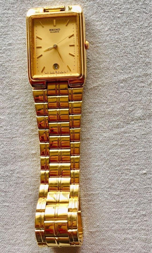 Vintage Mens Seiko Quartz Gold Dress Watch, Luxury, Watches on Carousell