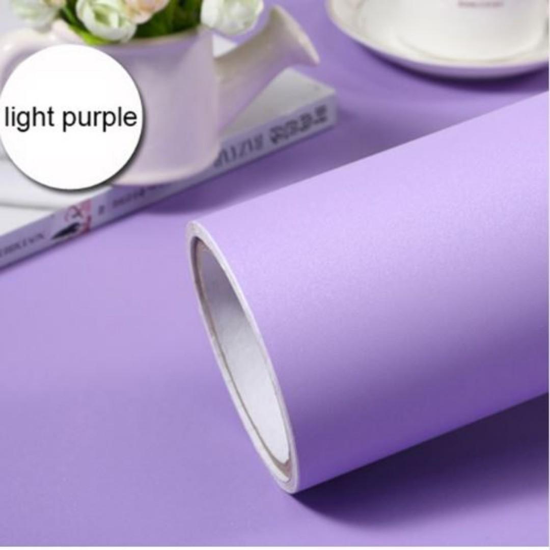 Wallpaper Plain Pastel Violet Color Home Furniture Furniture