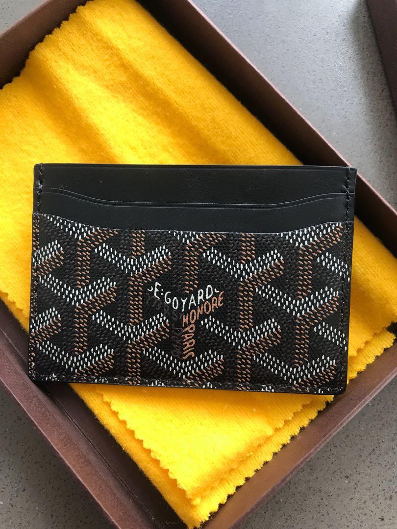 100 Authentic Goyard Black Card Holder, Luxury, Bags & Wallets on