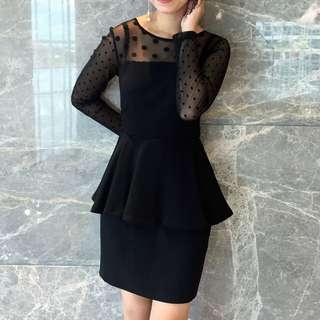 Dress korea hitam BAGUS BANGET