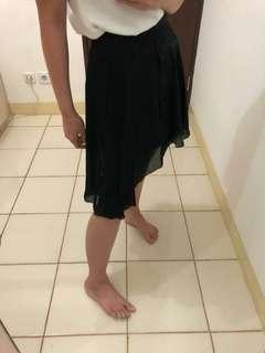Black long high skirt