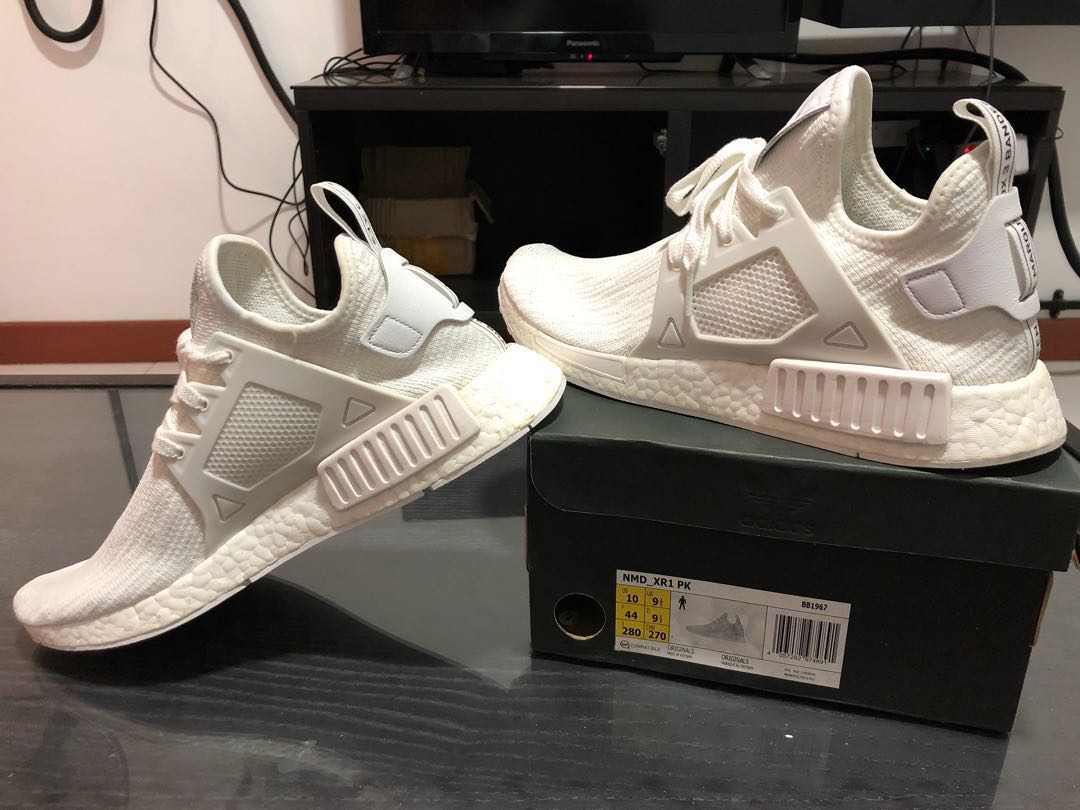 Adidas NMD XR1 Triple White Men s Fashion Footwear Sneakers on