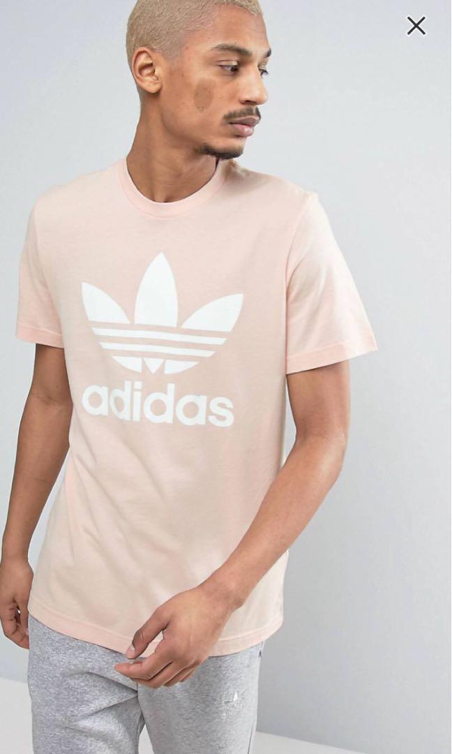 pink adidas trefoil t shirt