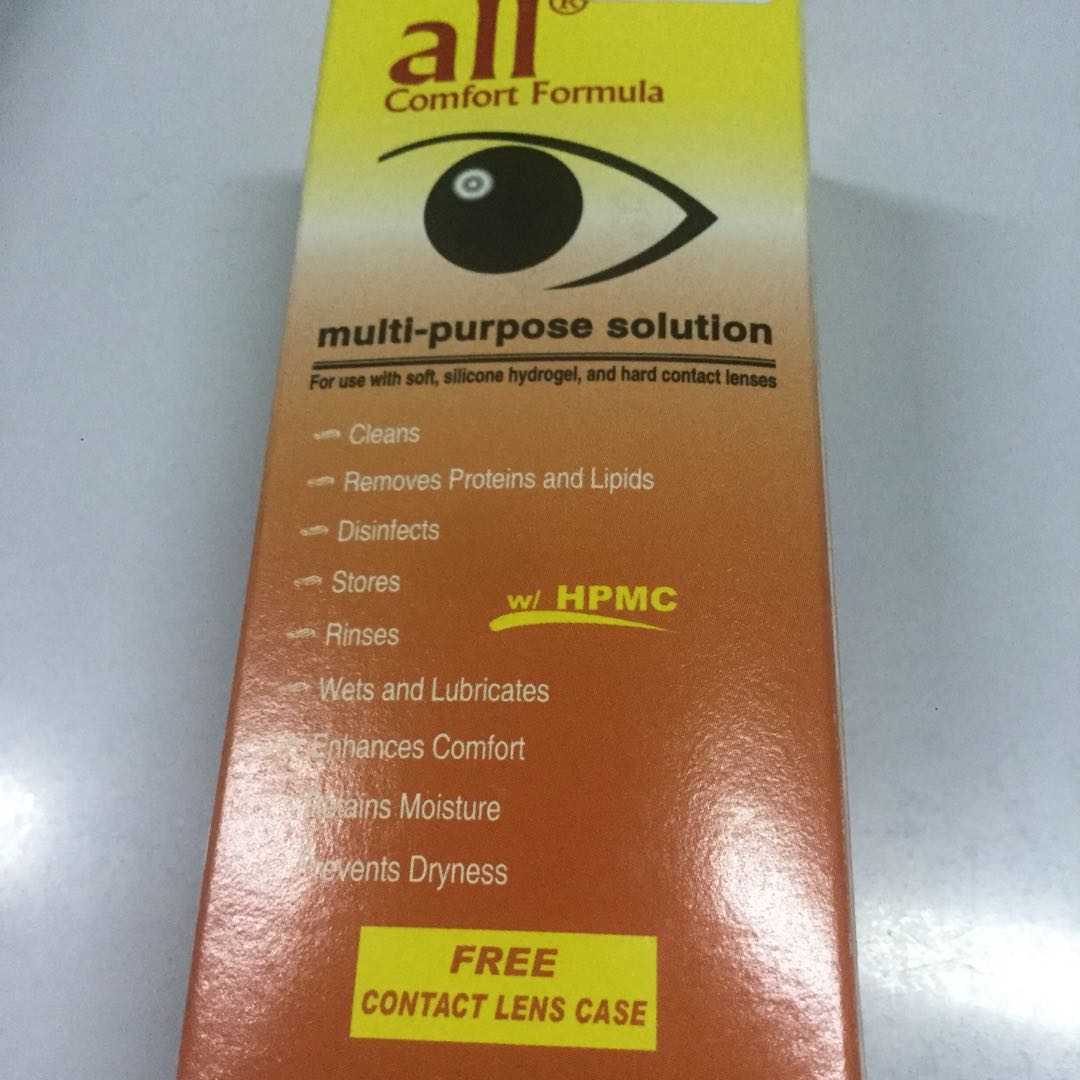 All Comfort Contact Lens Solution 360 Ml Health Beauty Skin Bath Body On Carousell