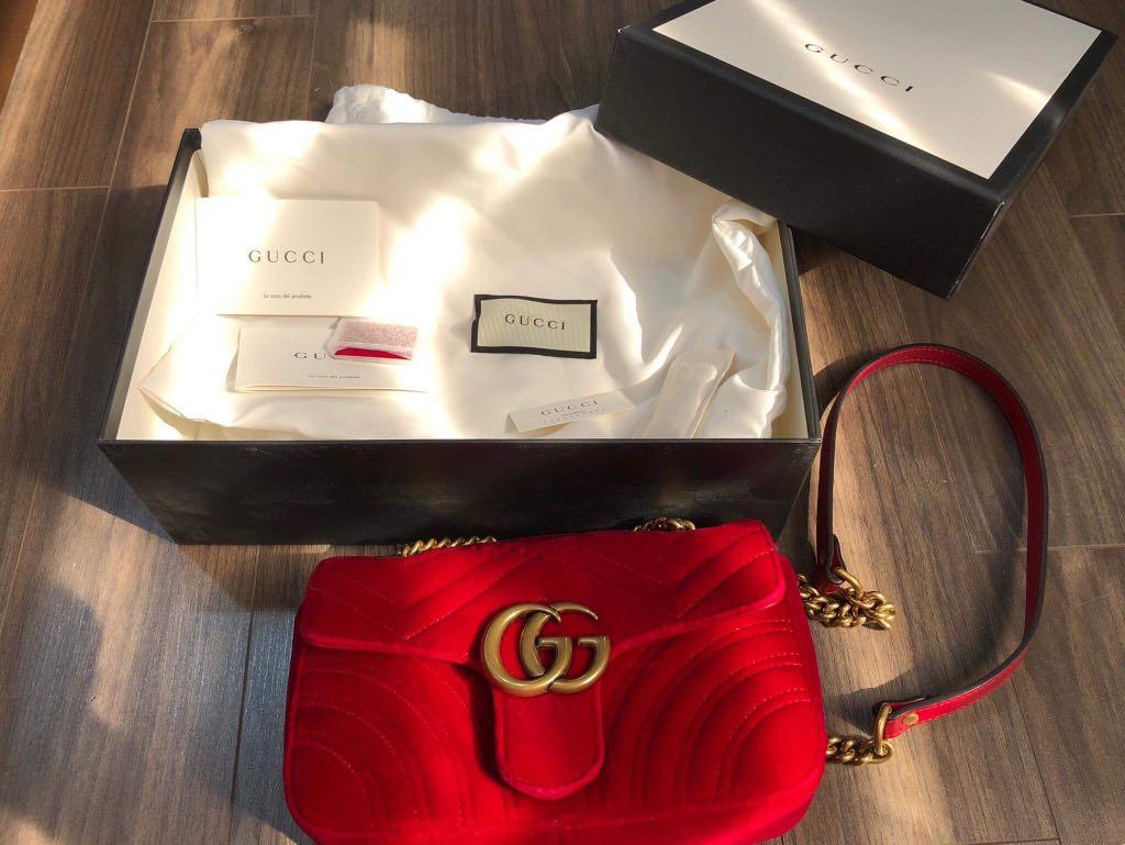 Gucci GG Marmont Mini Red Velvet