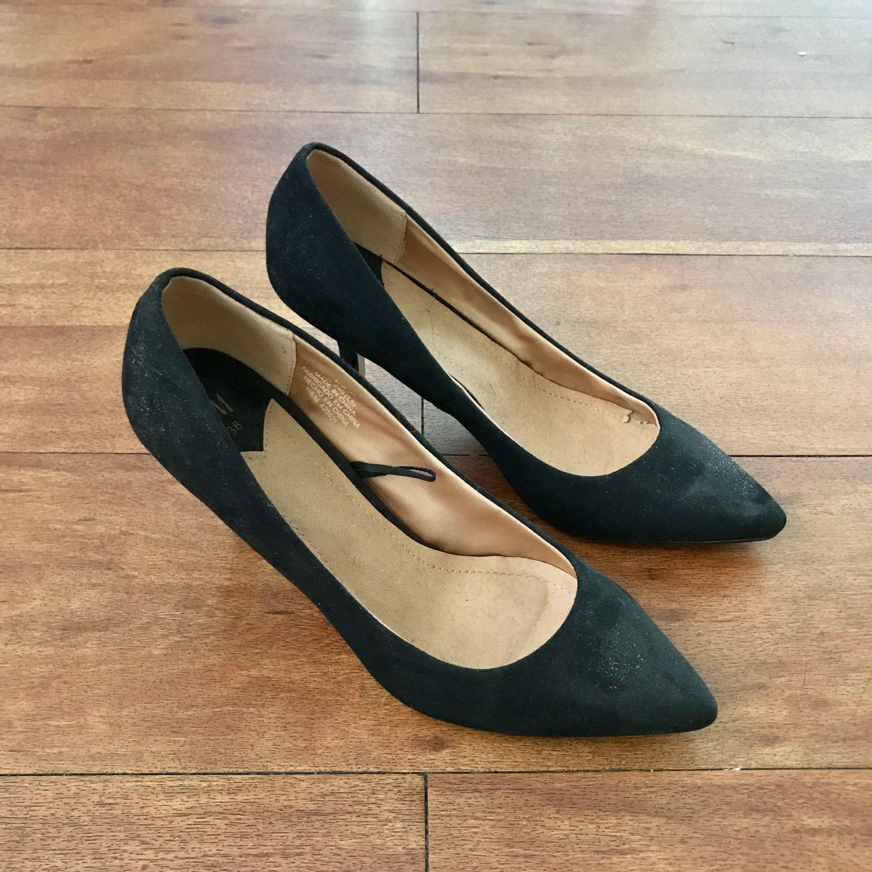 h and m black pumps