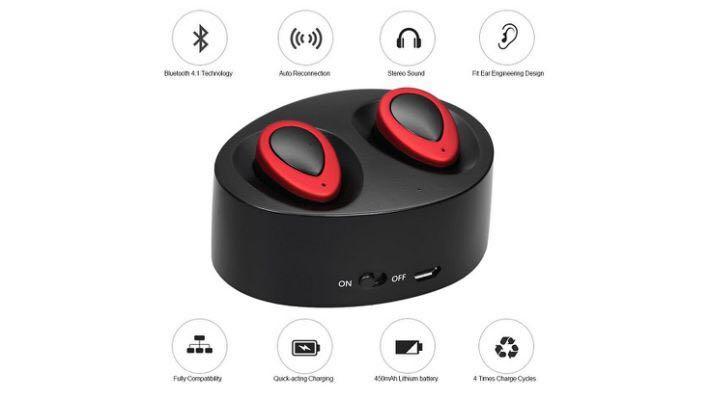 Huawei bluetooth headset TWS K2 Red ear piece headphone
