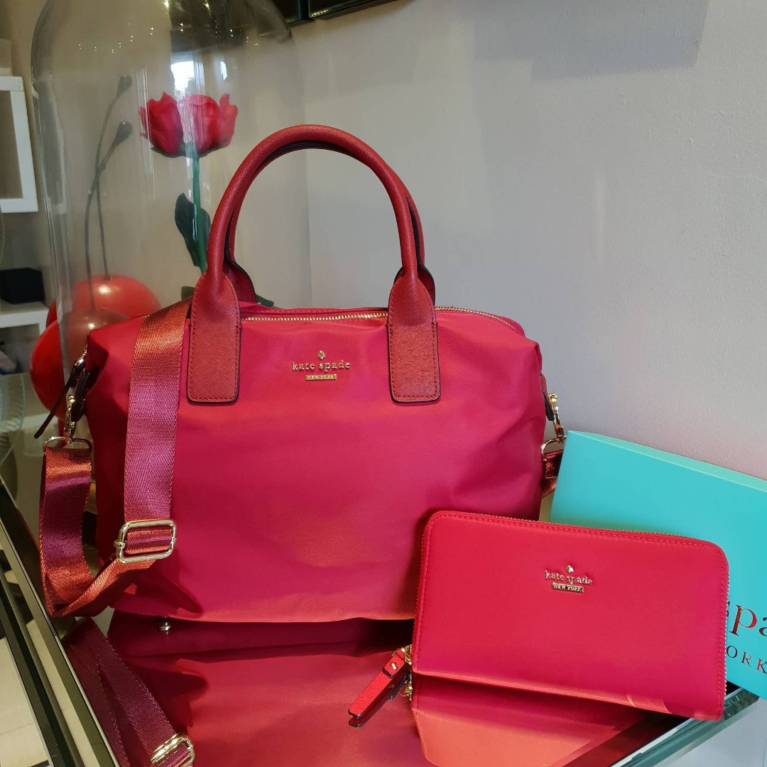 Kate Spade Lyla Bag with Wallet Red Women s Fashion Bags Wallets Wallets Card holders on Carousell