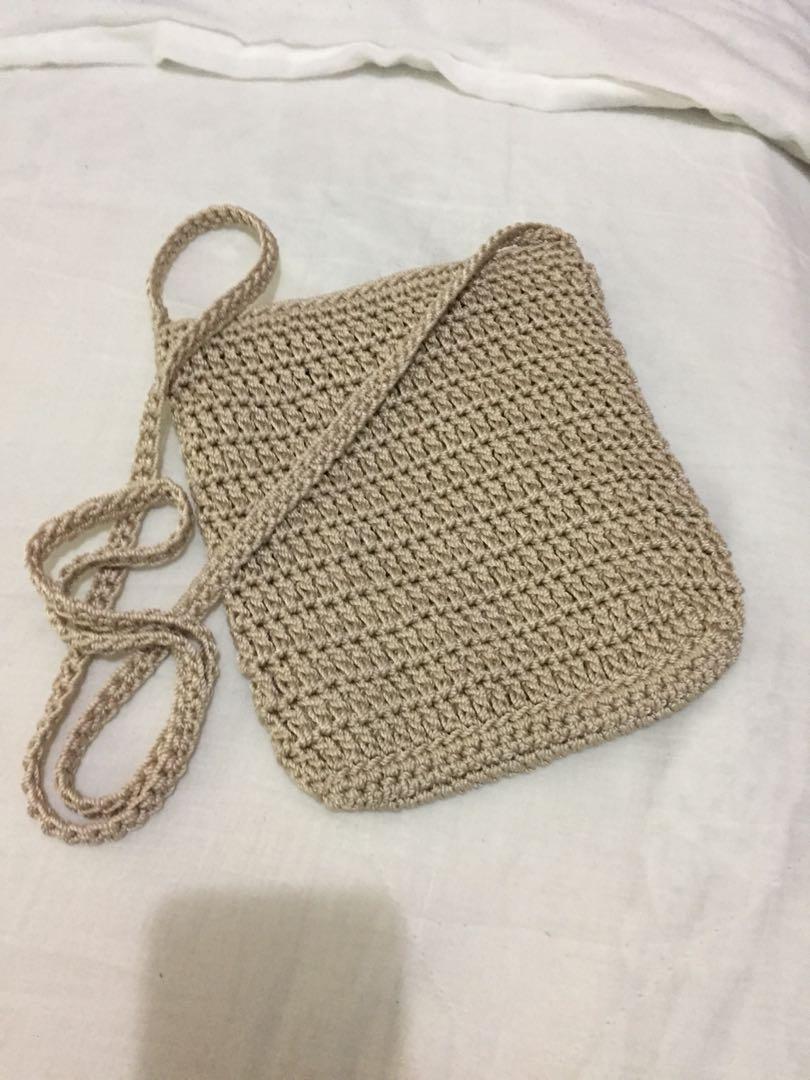 Knitted sling bag on sale