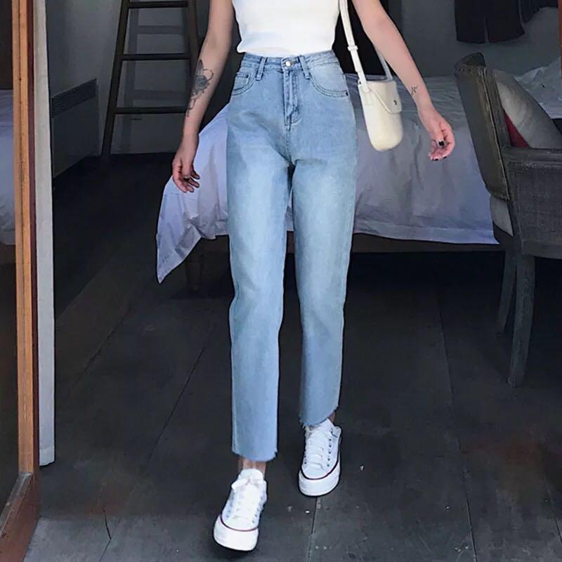 Korean Ulzzang Style Highwaisted Mom Jeans Women S Fashion Clothes Pants Jeans Shorts On Carousell Contact korean aesthetics on messenger. korean ulzzang style highwaisted mom jeans