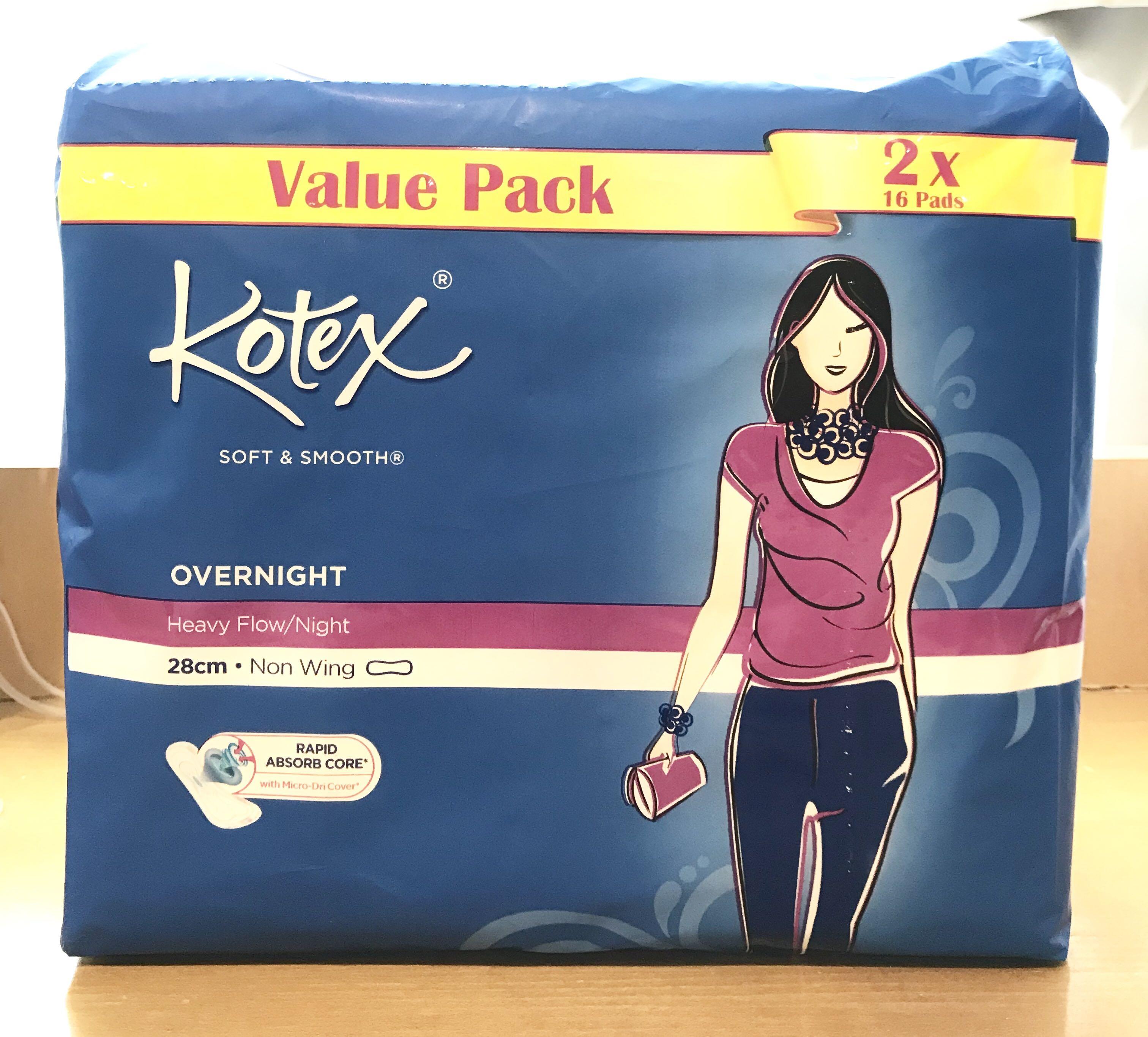 Kotex Overnight 28cm Non Wing 32pc Babies Kids Maternity On Carousell