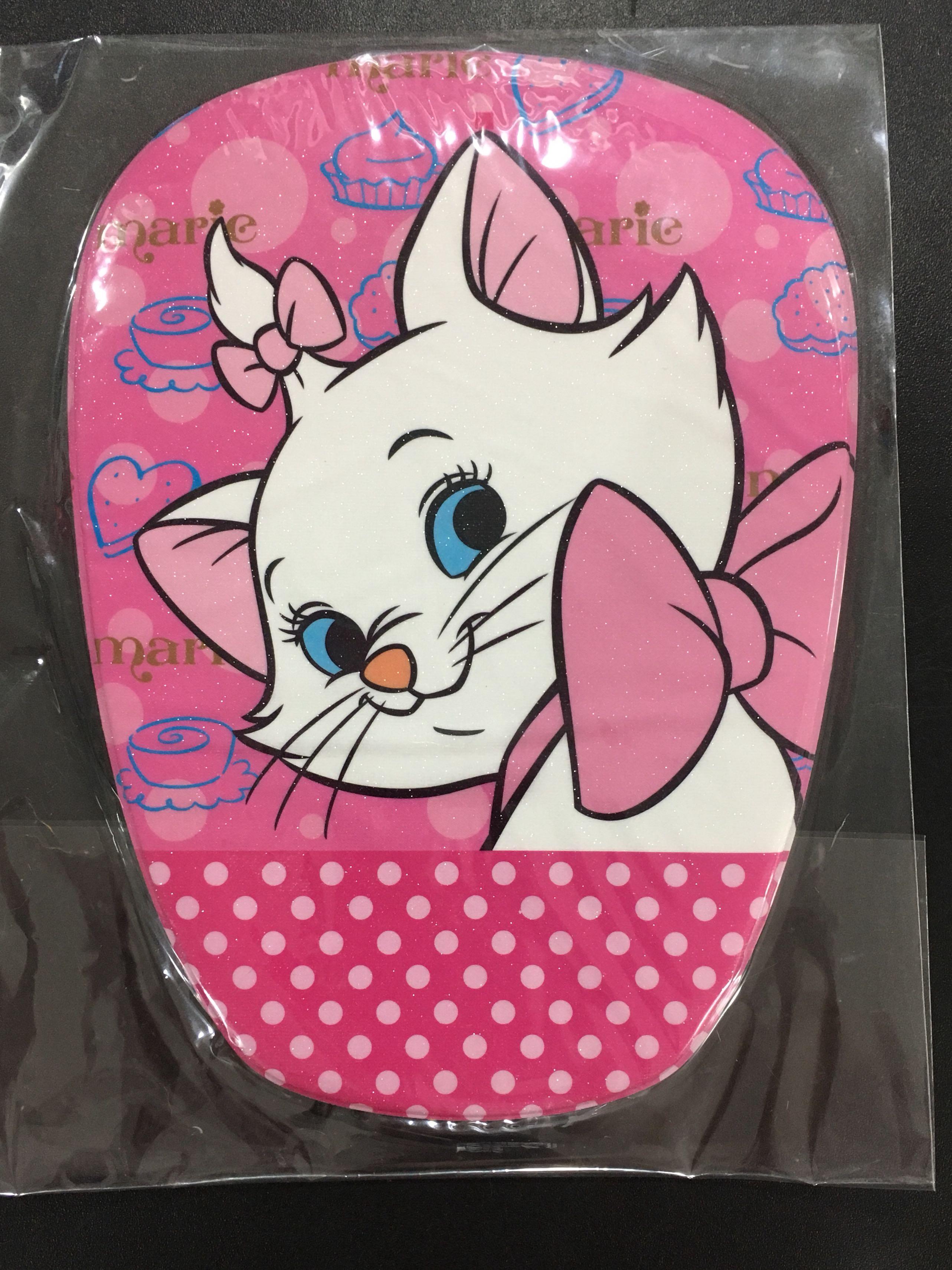 Marie Cat Pink Girls Mousepad Coaster Blink Sparkle Matt Table Mat