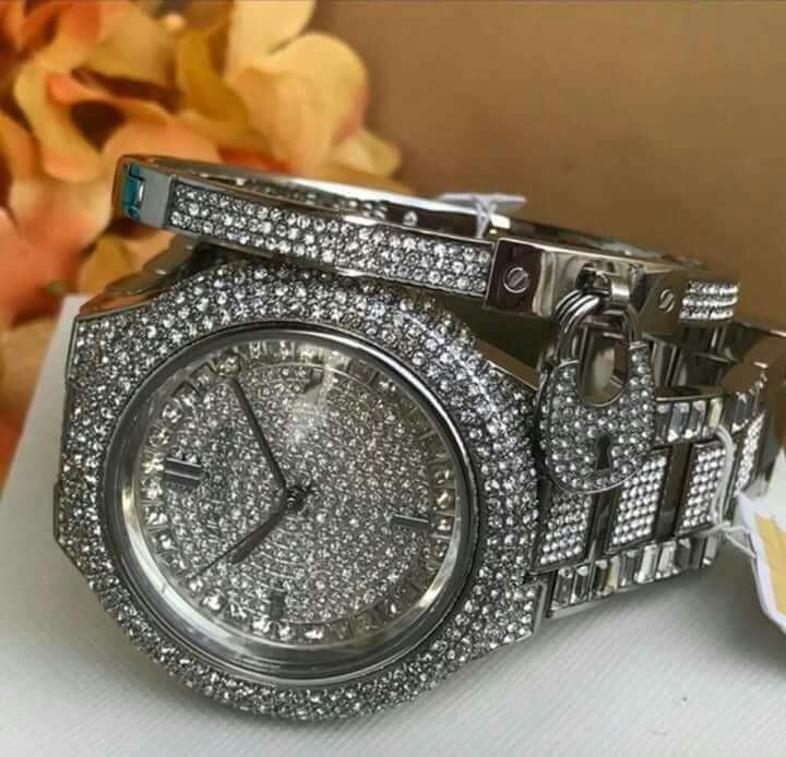 mk camille watch silver