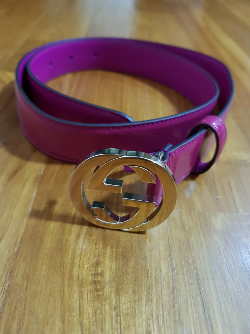 purple gucci belt