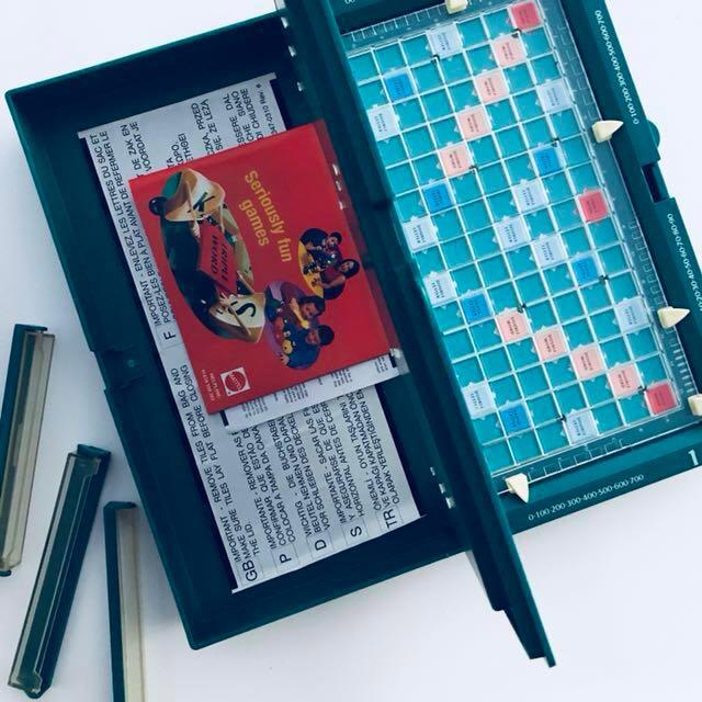 Scrabble Travel Deluxe Set (Board only) (Category: Board Games & Puzzles) located in Antipolo. Submitted by jelstudio (Listing ID 148710763, Image 3). Description: Scrabble Travel Scrabble The perfect way to play Scrabble when you are on the move. A compact and robust fold away board holds the tiles firmly in place, so you can interrupt the gane at any time and continue later. Im selling the set inclusive of the compact board and 4 tile racks wit