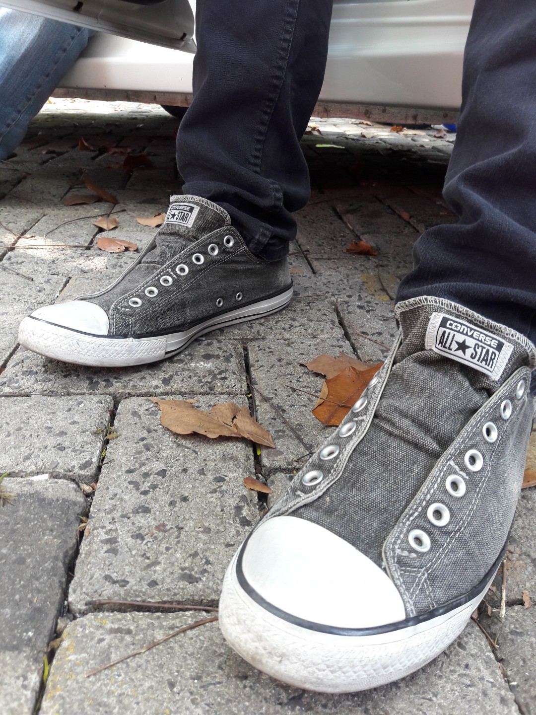 converse denim slip on