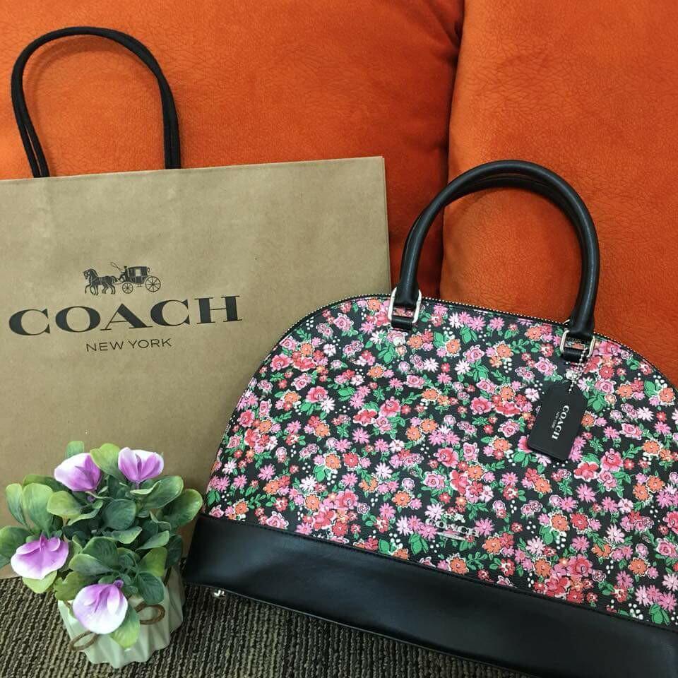 COACH MINI SIERRA SATCHEL POSEY CLUSTER PINK FLORAL PRINT COATED CANVAS BAG